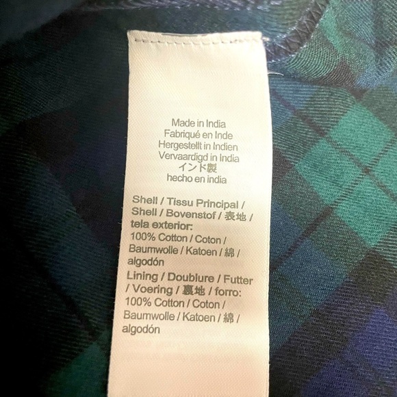 NWT J. Crew Crewcuts Girls Navy and Green Plaid Tiered Skirt Size 8 - Picture 6 of 7